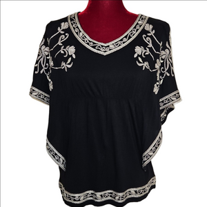 INC  Black and Tan Top Size Medium
